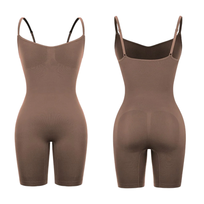 Seamless Sculpt Plus Tummy Control Full Body Shaper (Dark Brown)