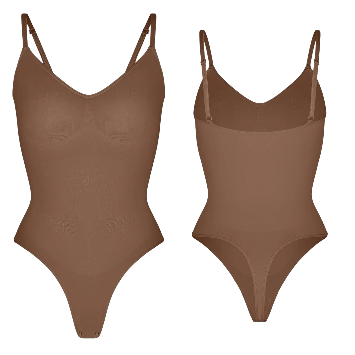 Seamless Open Back Thong Bodysuit (Nude)