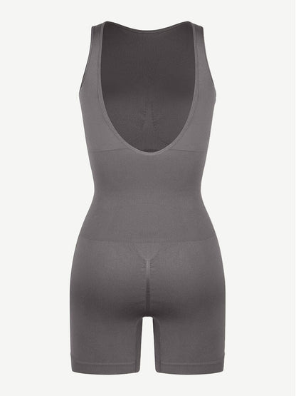 Seamless Sexy U-Back Romper (Gray/Black)