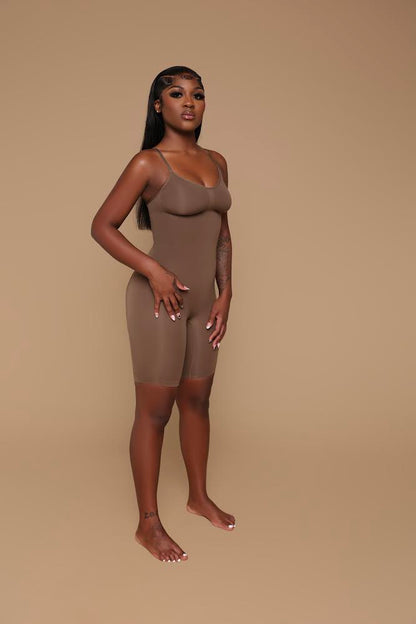 Seamless Sculpt Plus Tummy Control Full Body Shaper (Dark Brown)