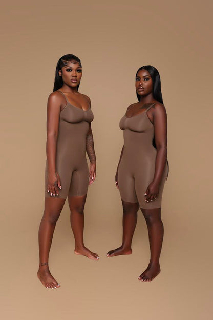 Seamless Sculpt Plus Tummy Control Full Body Shaper (Dark Brown)